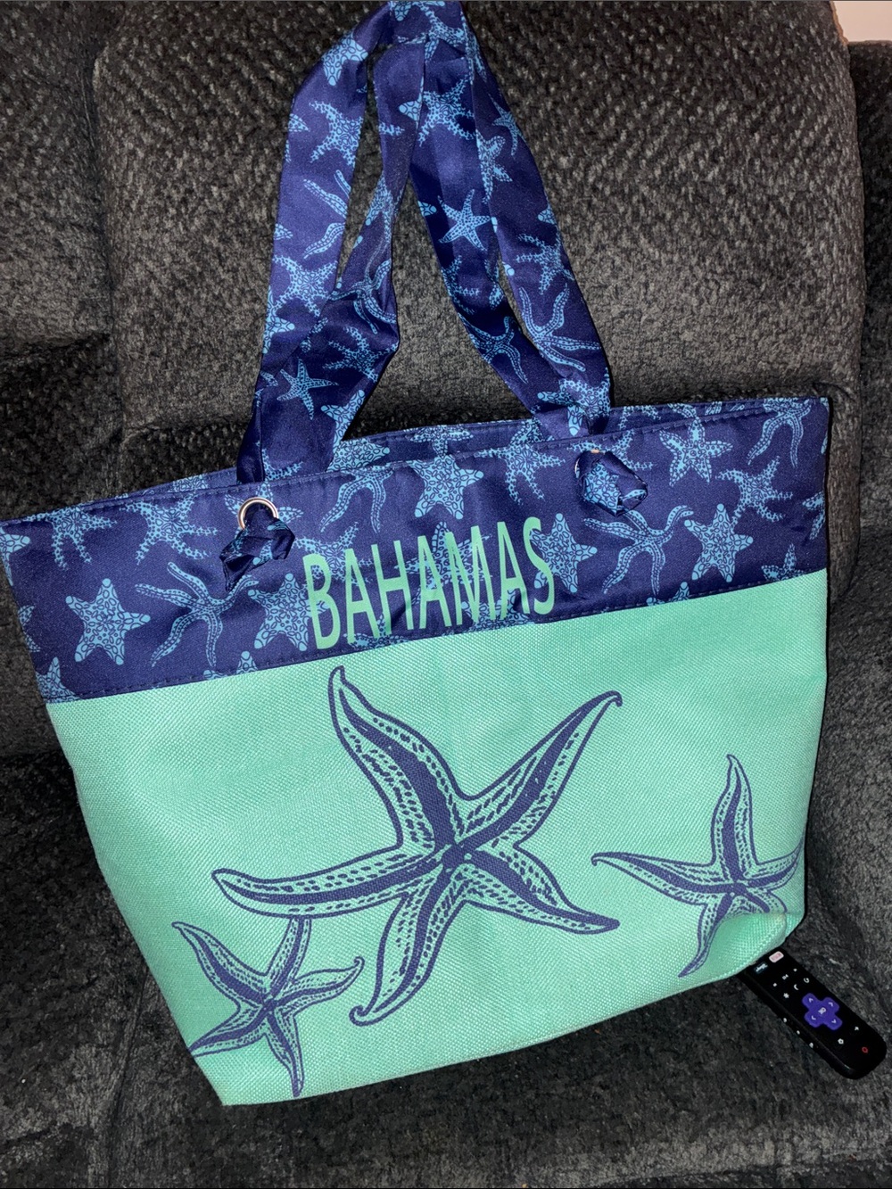 Bahamas Starfish Tote Bag - Blue & Aqua
